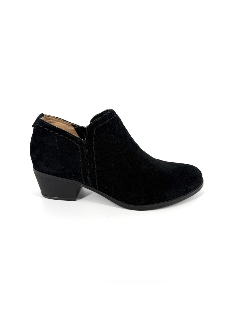 Naturalizer Zarie Ankle Boots Womens Size 9 Black Suede Leather Classic Bootie